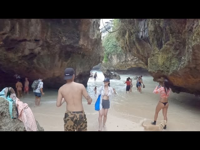 pantai bebas di bali !! uluwatu bali - suluban beach | bali hari ini (22/2/24)