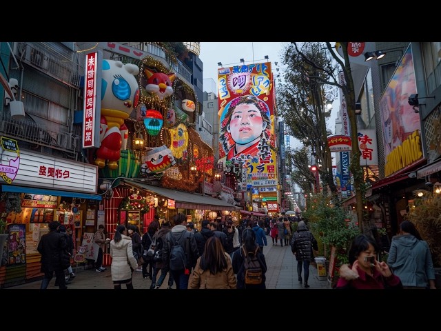 Night walking tour from Shinsekai to Dotonbori | Osaka Japan 4K HDR 60FPS Walking Tour