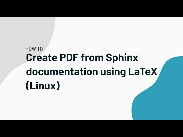 Create PDF from Sphinx documentation using LaTeX (Linux)