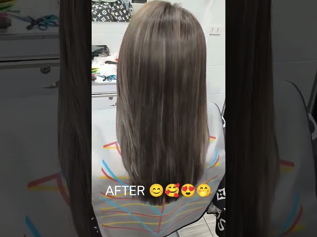 MILK TEA ASH BROWN HAIR COLOR with GRADUAL HIGHLIGHTS 😍