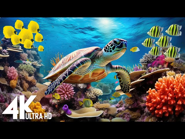 Underwarter World 🐠 Tropical Fish, Sea Turtle | Relaxing Music for Deep Sleep, Meditation #2