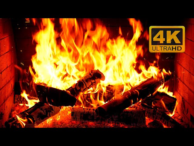 🔥 Cozy Fireplace 4K (12 HOURS). Fireplace with Crackling Fire Sounds. Fireplace Ambience