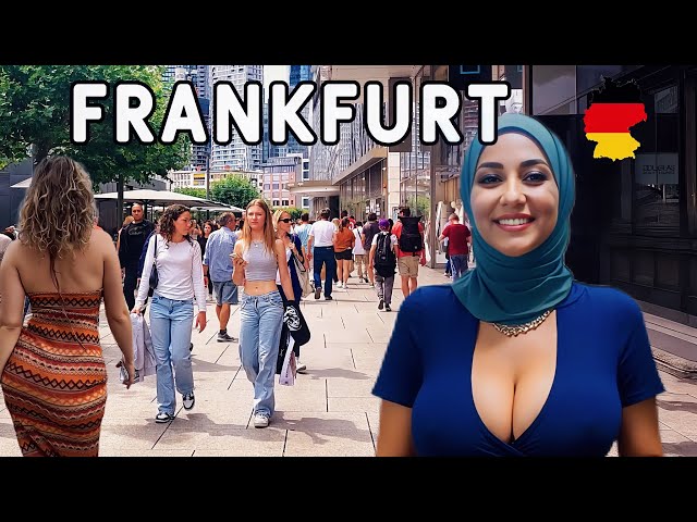 frankfurt City /discover the reality of beautiful single girls in Frankfurt, Germany/walking tour 4K