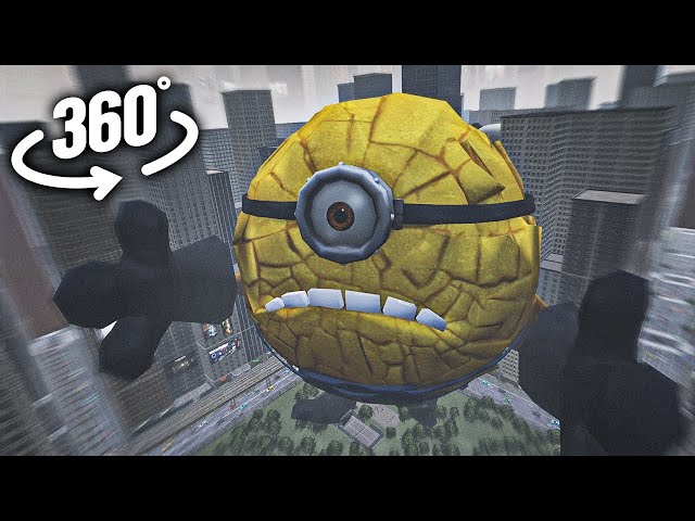 Mega Minions Jerry in City!  | 360° VR Animation