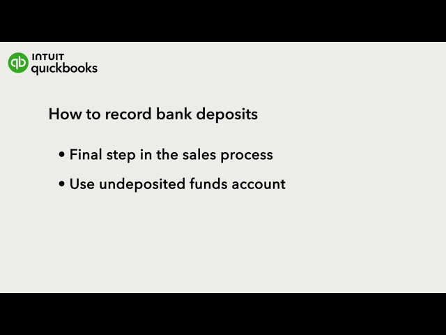 How to record bank deposits