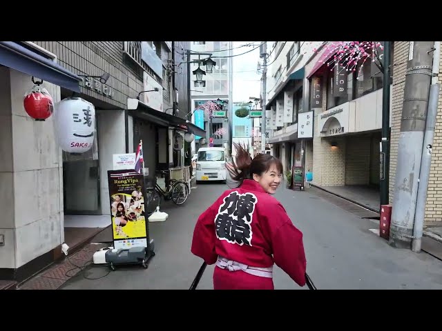 Cute Girls Pulling Rickshaws in Asakusa