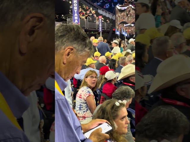 Spectators at the Republican National Convention tape up their ears like former President Trump