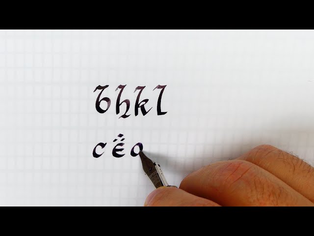 Lord of the Rings handwriting style with a fountain pen: groups of letters - Handwriting practice