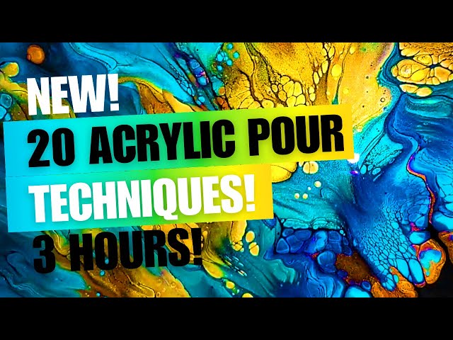 (798) TWENTY ACRYLIC POUR PAINTING TECHNIQUES! 3 HOURS OF RELAXING FLUID ART!