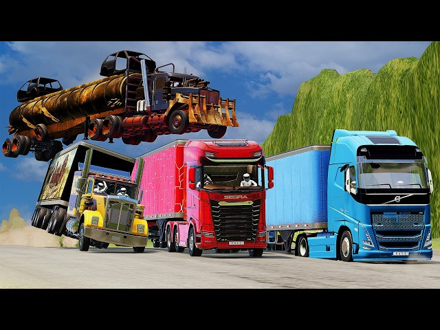 R.a.c.e : MAD 🇺🇸 American vs. 🇪🇺 European Trucks❗ Police Chase & Brutal Race in BeamNG.drive ❗