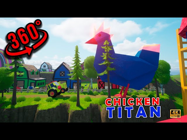 360 VR🐔 Chicken Drinks BLUE Milk to become Titan! | Children Song  #kidssong #farmlife #360video 🐣🐤🐥