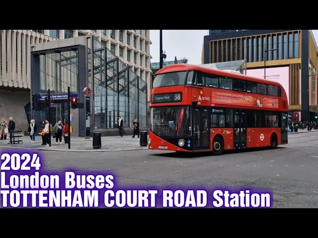 London Buses around TOTTENHAM COURT ROAD STATION (2024)