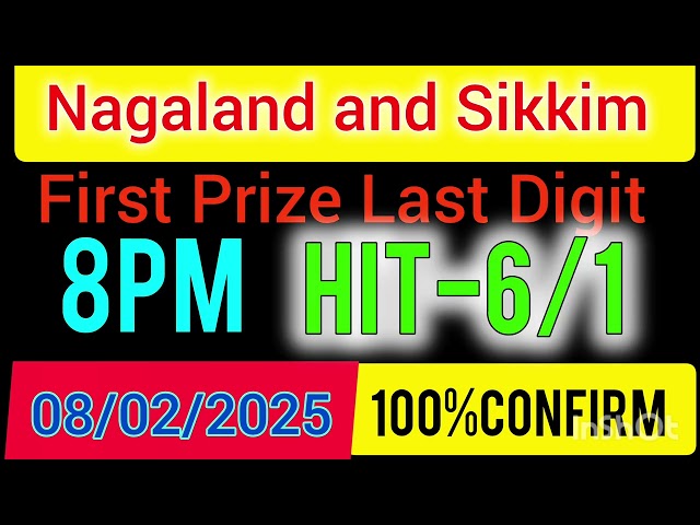 First Prize Last Digit 08/02/2025 Nagaland State Lottery Target Number Lottery Sambad Target Number