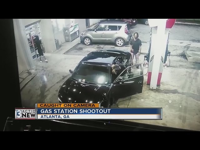 A gas station shootout in Atlanta caught on camera