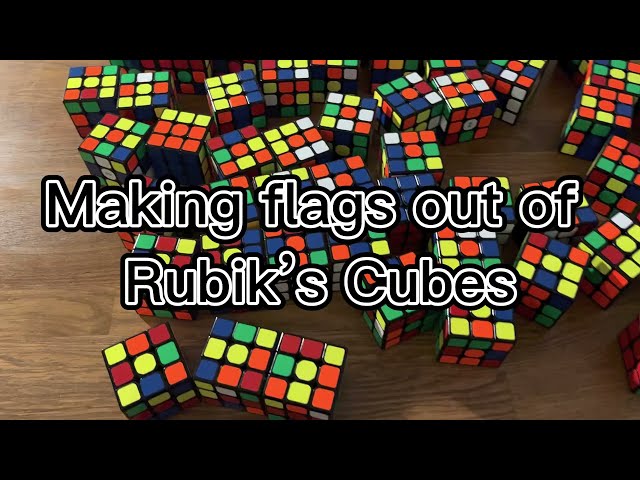 I used Rubik's Cubes to make the flag of Georgia!