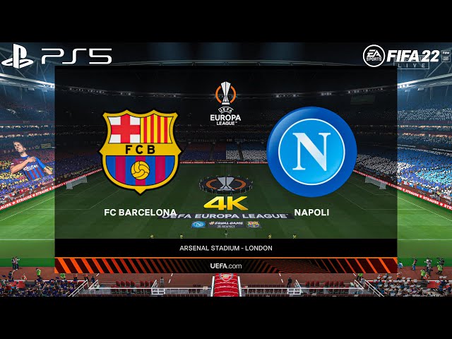 FIFA 22 PS5 - Barcelona Vs. Napoli - Europa League Full match - 4K Gameplay & Full match