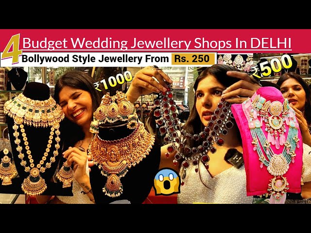 Cheap Wedding Jewellery Shopping In Chandni Chowk ₹250😱 | 4 Must-Visit Bridal Choker Set SHOP Delhi