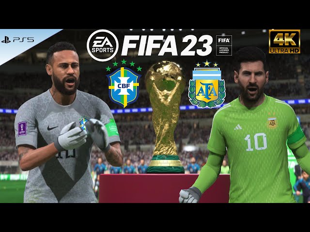 LIONEL MESSI or NEYMAR JR? Who is better goalkeeper? ARGENTINA vs BRAZIL? FIFA 23, PS5, 4K