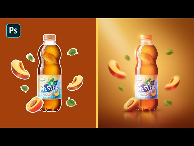 How to Design Ice Tea Social Media Banner I Photoshop Tutorial