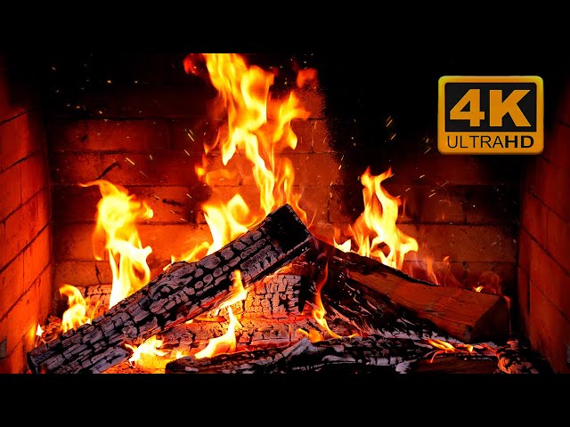 Birchwood Crackling Fireplace (4K Ultra HD)