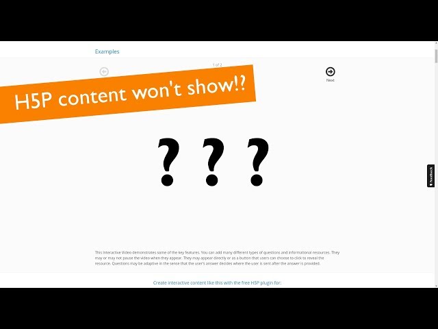 H5P Tutorials: Embedded H5P content doesn't show