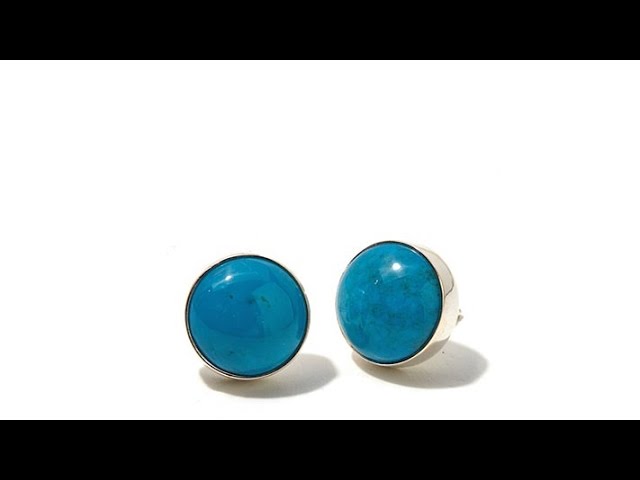 Jay King 10mm Turquoise Sterling Silver Stud Earrings