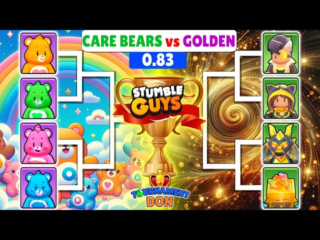 NEW SKIN 0.83 | CARE BEARS  vs  GOLDEN | Stumble Guys Tournament