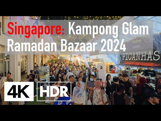 Singapore Ramadan Bazaar 2024 @ Kampong Glam - Evening Walk + Haji Lane | 4K HDR with Binaural Audio