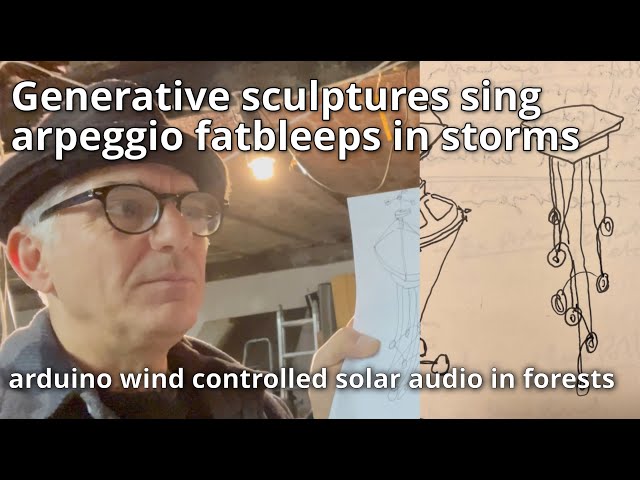 Generative Arduino sculptures that sing arpeggio fatbleeps in storms: Pt 1