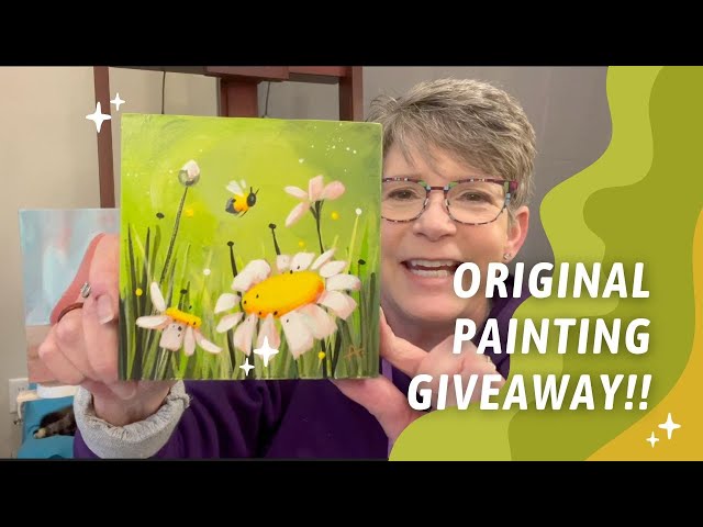 FREE Acrylic Painting GIVEAWAY! THANK YOU For All Your Support! Flower Painting Giveaway!