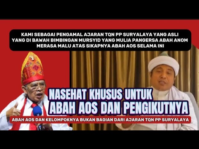 NASEHAT KHUSUS UNTUK ABAH AOS DAN PENGIKUTNYA