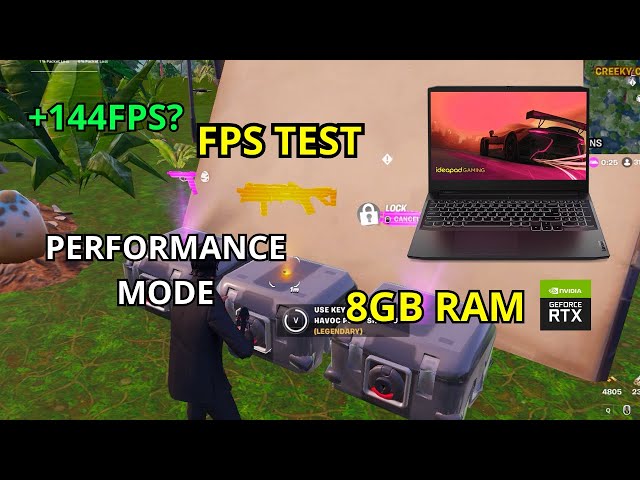 FORTNITE FPS TEST PERFORMANCE MODE ON LENOVO IDEAPAD GAMING CHAPTER 4 SEASON 3 FULL GAMEPLAY