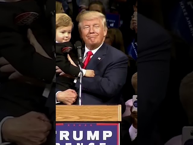 Child Chooses to Stay by Trump at Rally. #trump2025 #illegalimmigration #news #maga #trump #america