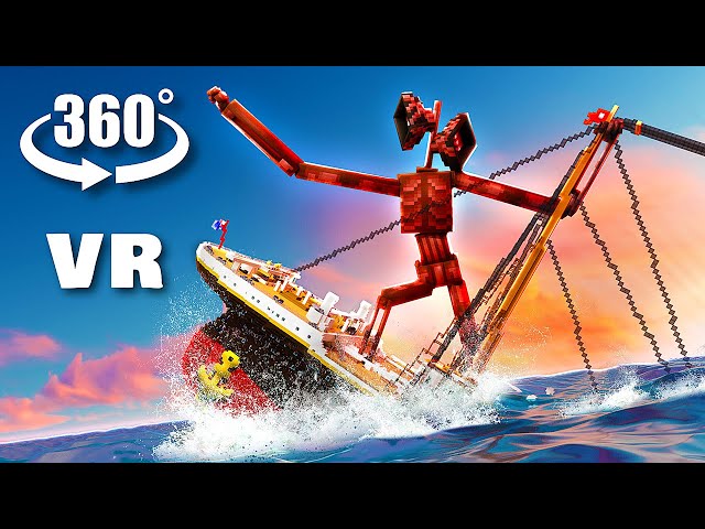 VR 360° SIREN HEAD ATTACK to TITANIC (Minecraft Animation)