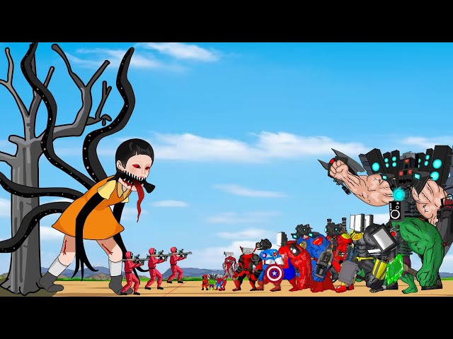 All Cameraman Superheroes ZOMBIE Playing Squid Game 2 Animation|어몽어스 오징어 게임 2 FUNNY