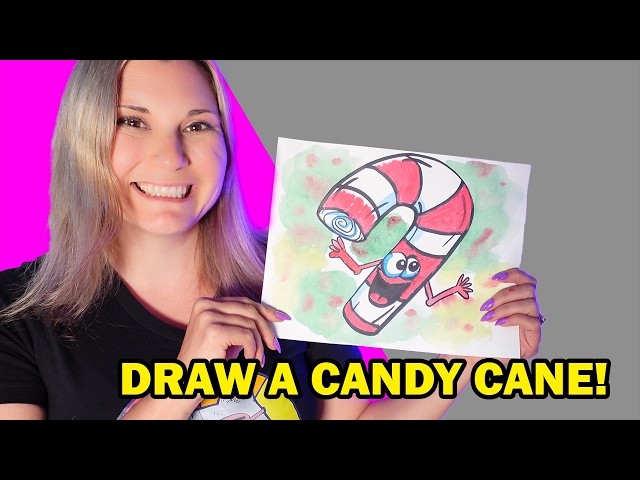 How to Draw a Christmas Candy Cane for Kids!