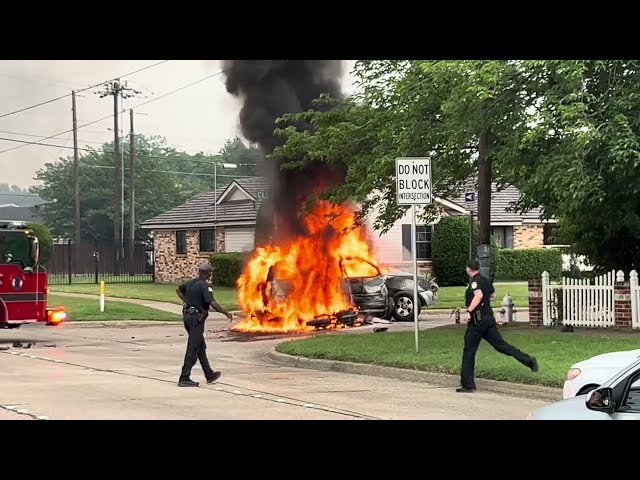 Motorcycle Crash Car Fire - Garland, Texas - May 24th, 2024