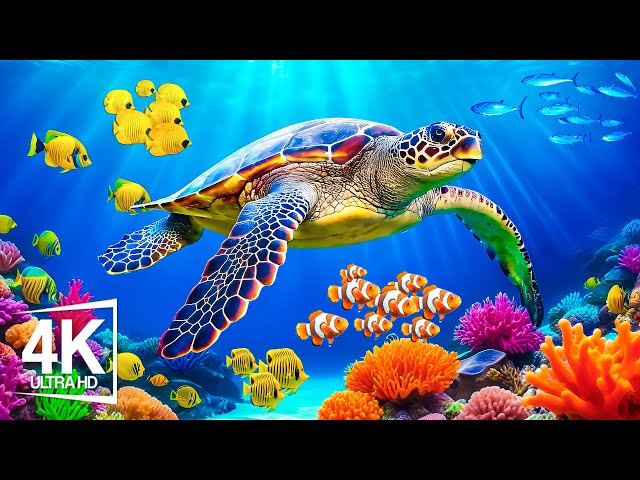 Shimmering Coral Paradise 4K VIDEO - Beautiful Colorful Animals In The World With Soothing Music