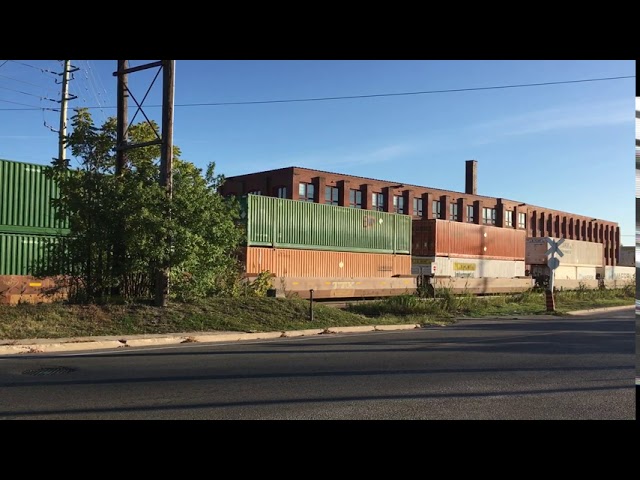 September 23, 2020: Freight train in downtown Brampton