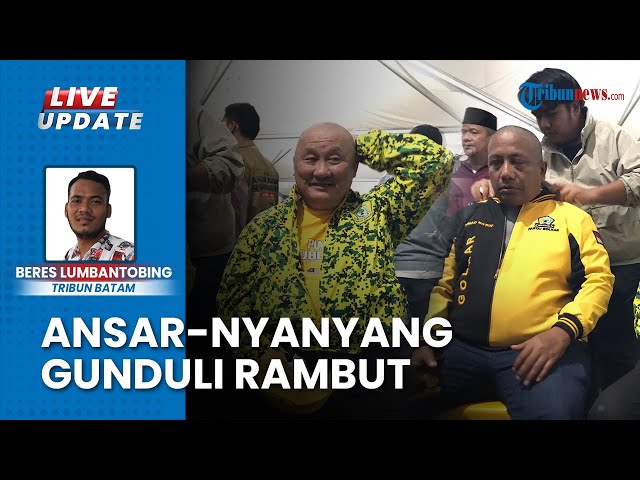 Rayakan Perolehan Suara Tertinggi Pilkada Kepri, Tim Pemenangan  Ansar-Nyanyang Cukur Rambut Kepala