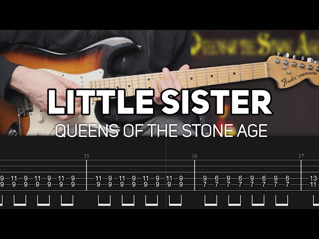 Queens Of The Stone Age - Little Sister (Guitar lesson with TAB)