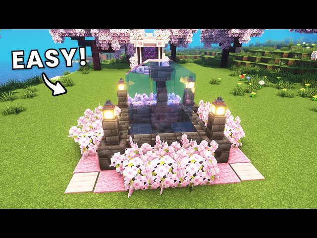 Minecraft: How to Build a Fountain Tutorial I Cherry Blossom