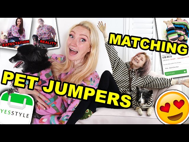 TRYING FUN DOG PRODUCTS - MATCHING OUTFITS FOR PETS TRY ON HAUL (6 dogs, 2 cats & 1 bird)