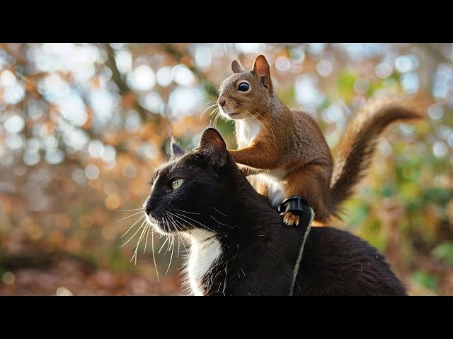 A house CAT became the foster DAD of an abandoned SQUIRREL!