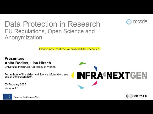 Webinar: Data Protection in Research