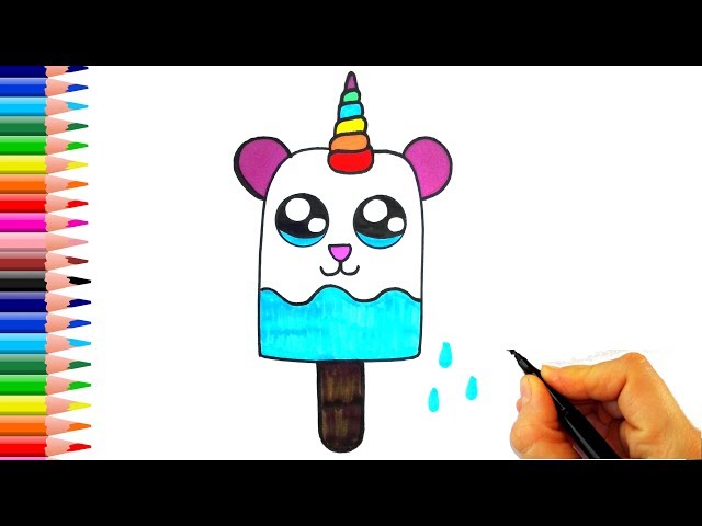 Panda Dondurma Nasıl Çizilir? - Dondurma Çizimi Kolay - How To Draw Panda Ice Cream