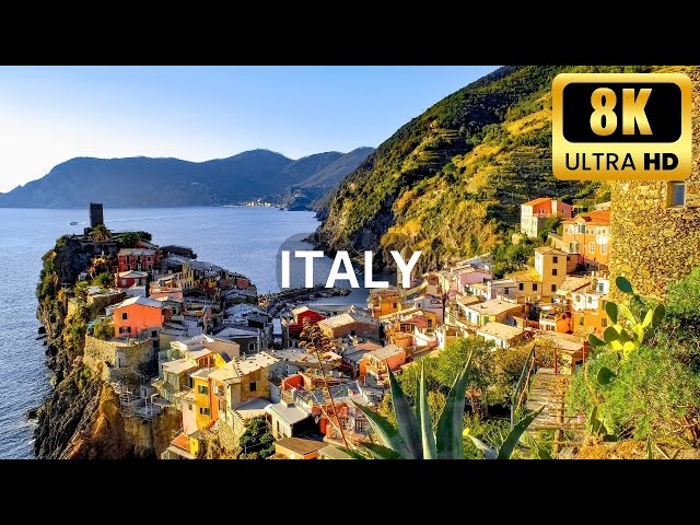 Italy in 8K UHD: A Serene Escape with Relaxing Music for Stress Relief