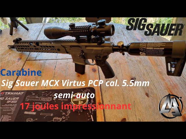 Vous vouliez un truc de dingue voila ! CARABINE SIG SAUER MCX VIRTUS PCP 5.5mm 17 joules semi-auto