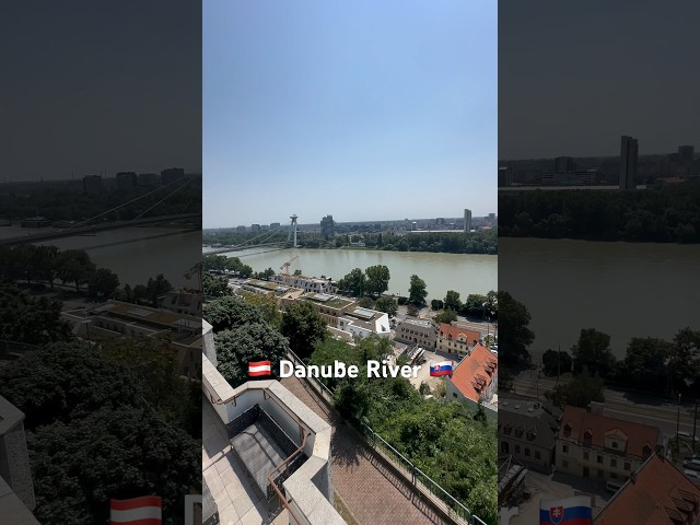 Danube River splitting Austria 🇦🇹 and Slovakia 🇸🇰