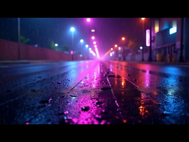 Calm Night Rain on Empty Streets 🌧️ Gentle Rainfall Ambience for Sleep & Study